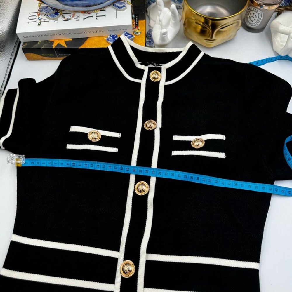 🆕KARL LAGERFELD🧿 NWT Classic Knit Dress with Embroidered Monogram, Black, Sz S - Picture 12 of 16